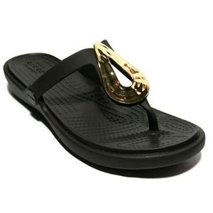 Crocs Women's Sanrah Liquid Metallic Flip Flop NWT